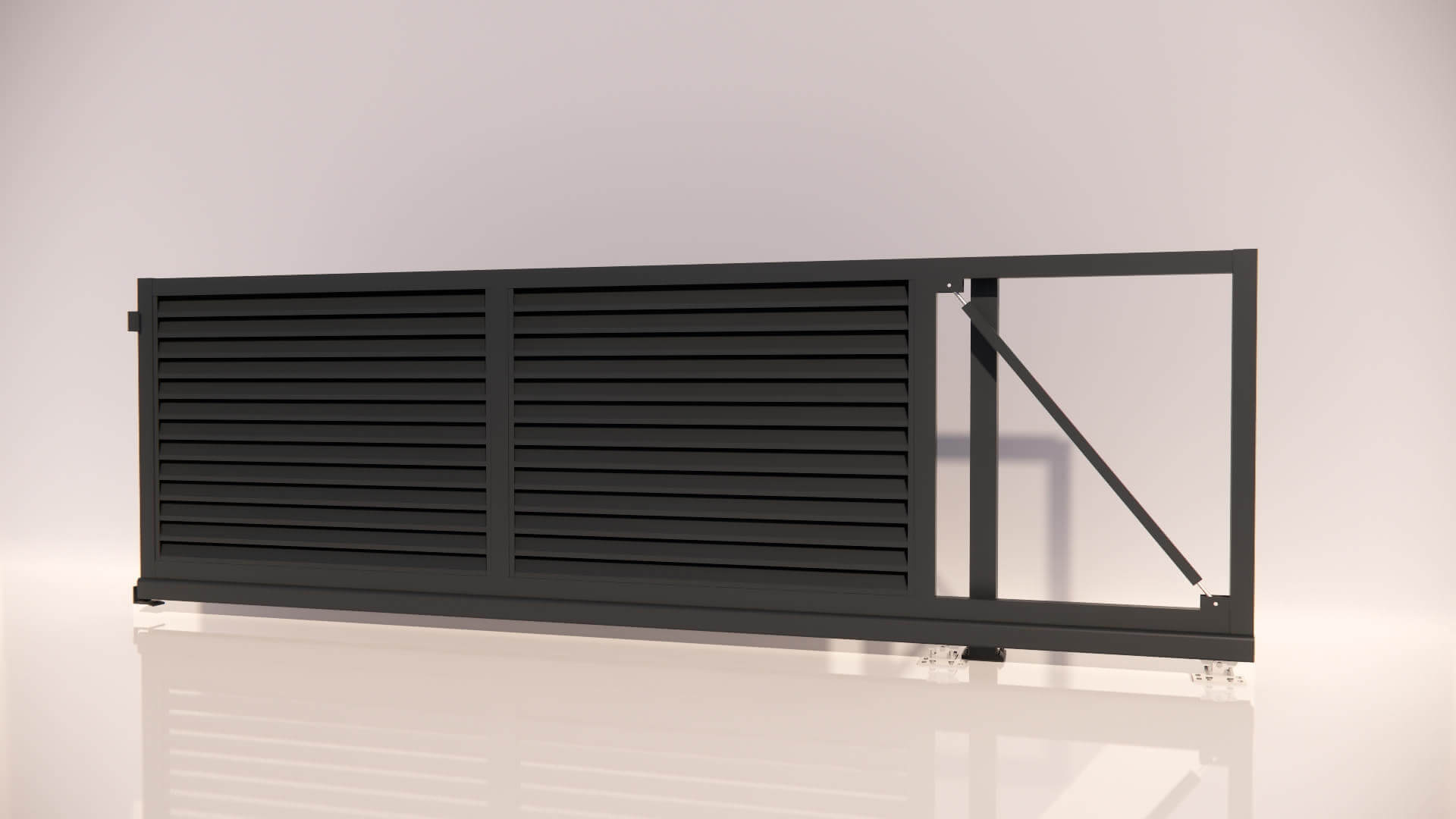 Hliníková samonosná posuvná brána PORTO Lite 3000x1294mm RAL7016 pravá